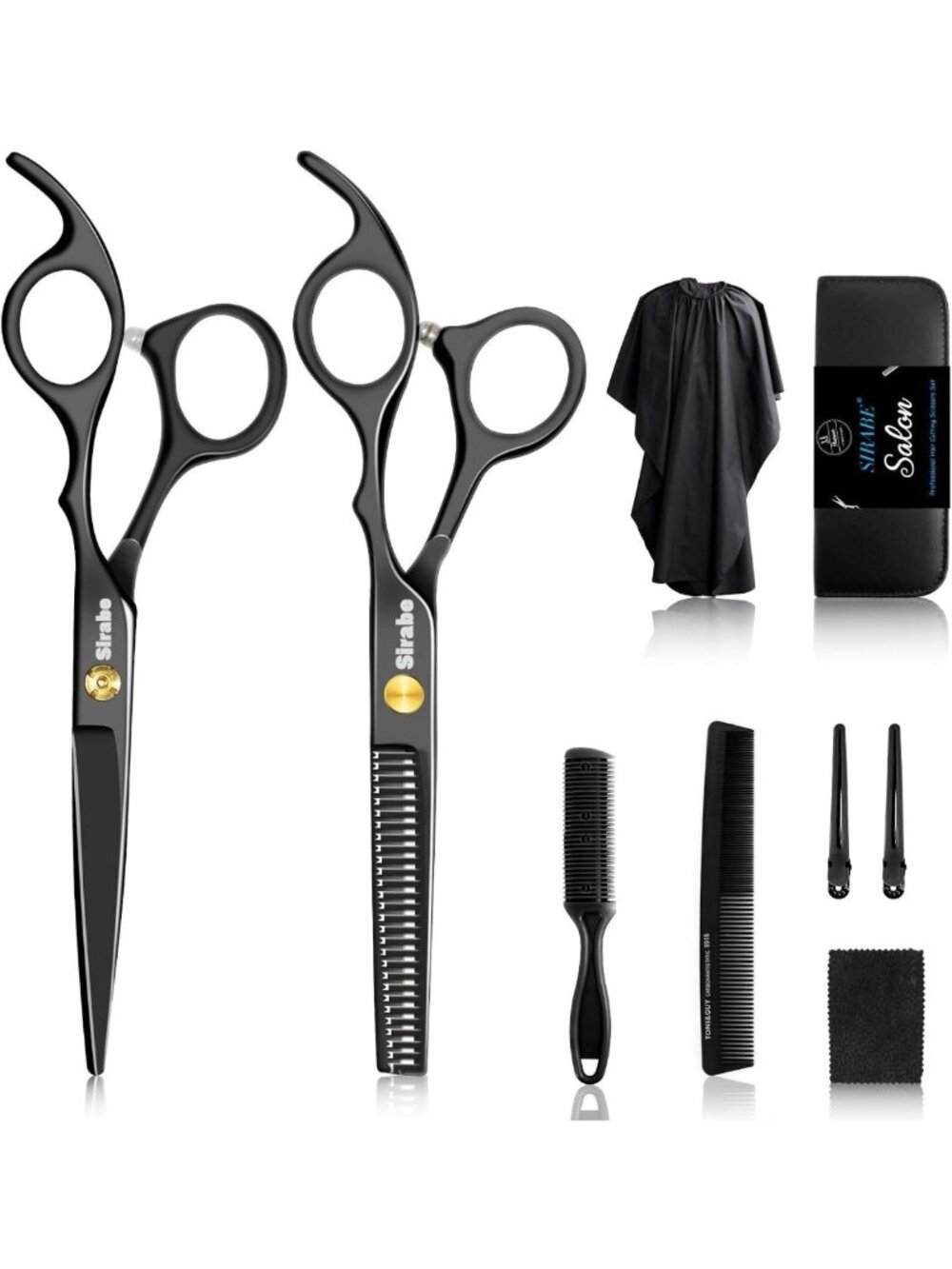 10-Piece Professional Hair Cutting Scissors Set with Thinning Shears